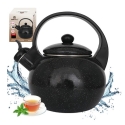 Tējkanna ar svilpi, emaljēts tērauds, melna, 2.2L, KH 2039, King Tējkanna ar svilpi, emaljēts tērauds, melna, 2.2L, KH 2039, King
