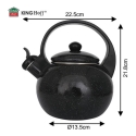 Kettle with whistle, enameled steel, Black, 2.2L, KH 2039, Kingh Kettle with whistle, enameled steel, Black, 2.2L, KH 2039, Kingh