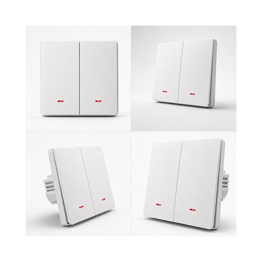Qoltec 52706 Умный двухклавишный выключатель | Wi-Fi | Таймер | Tuya | Умная жизнь | Белый – 4