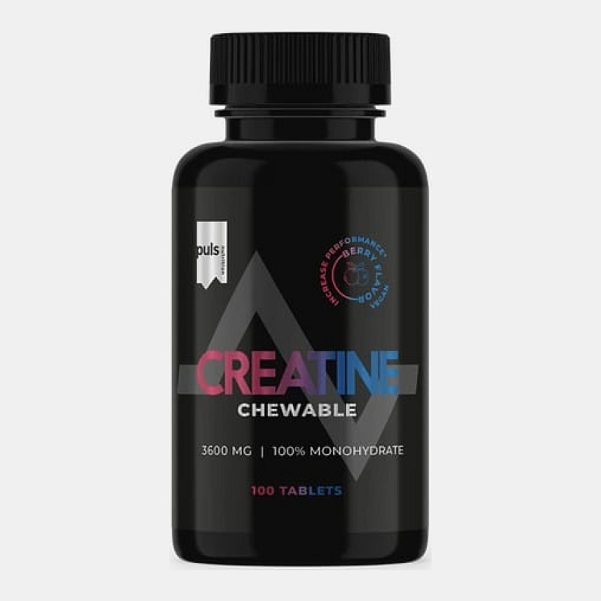 Puls Nutrition Pureskeltava Kreatīns, ogas, 100 tabl.