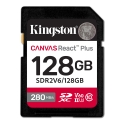 Kingston Technology 128GB Canvas React Plus SDXC UHS-II 280R/100W U3 V60 for Full HD/4K Kingston Technology 128GB Canvas React Plus SDXC UHS-II 280R/100W U3 V60 for Full HD/4K