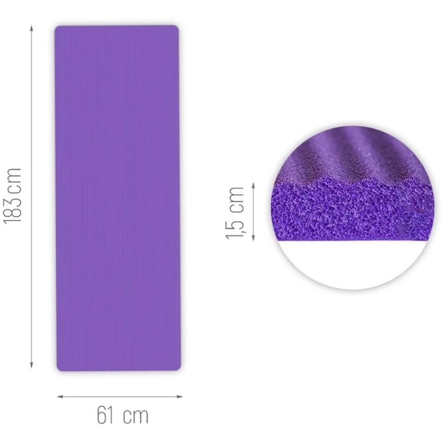 Wozinsky WNSP-15F mankštos kilimėlis 183 x 61 x 1,5 cm, storas gimnastikos kilimėlis jogai ir fitnesui – purpurinis – 3