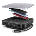 Axagon HMC-UFO USB-C Hub M.2 SATA/NVMe 1 Gbit/s Ethernet 384 kHz Audio Wired USB 3.2 Gen 2 (3.1 Gen 