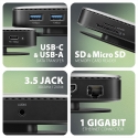 Axagon HMC-UFO USB-C Hub M.2 SATA/NVMe 1 Gbit/s Ethernet 384 kHz Audio Vadu USB 3.2 Gen 2 (3.1 Gen 2 Axagon HMC-UFO USB-C Hub M.2 SATA/NVMe 1 Gbit/s Ethernet 384 kHz Audio Vadu USB 3.2 Gen 2 (3.1 Gen 2