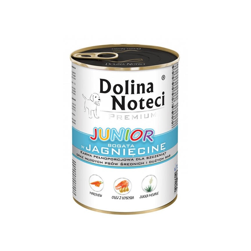 DOLINA NOTECI Premium Junior Lampaanlihalla rikas - kostea koiranruoka - 400g