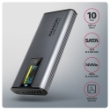 Axagon EEM2-SD2 USB-C 10Gbps - M.2 NVMe & SATA SSD DISPLAY box