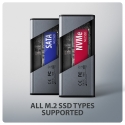 Axagon EEM2-SD2 USB-C 10Gbps - M.2 NVMe & SATA SSD DISPLAY box