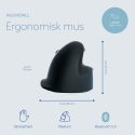 R-Go Tools RGOHEWLL kompiuterio pelė Žaidimams Kairė ranka „Bluetooth“ Optinis 2400 DPI R-Go Tools RGOHEWLL kompiuterio pelė Žaidimams Kairė ranka „Bluetooth“ Optinis 2400 DPI