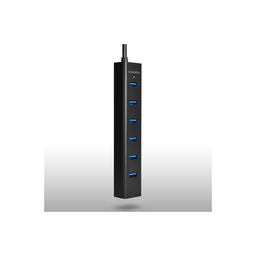 Axagon HUE-SA7BP jaotur USB 3.2 Gen 1 (3.1 Gen 1) Type-A 5000 Mbit/s Must – 3