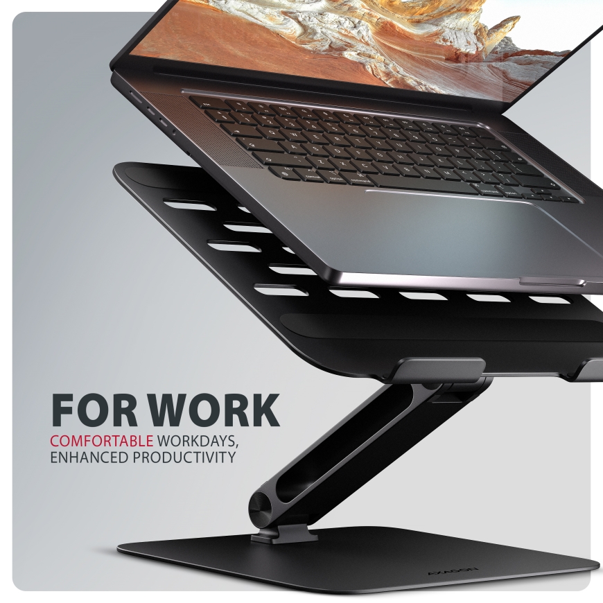 Axagon STND-LQB Laptop-Ständer, Doppelgelenk, höhenverstellbar, faltbar Sülearvuti ja tahvelarvuti a – 4