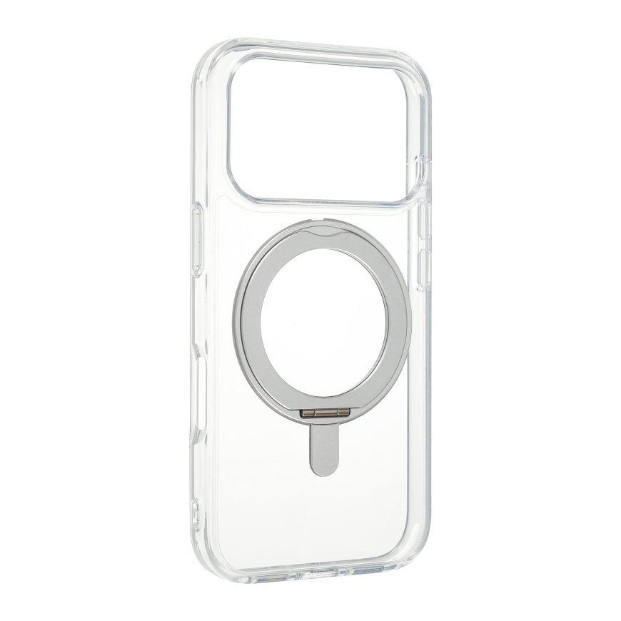 FoneKit Premium Kickstand MagSafe aizsargapvalks ar statīvu, iPhone 18 Pro / 17 Pro, caurspīdīgs – 3