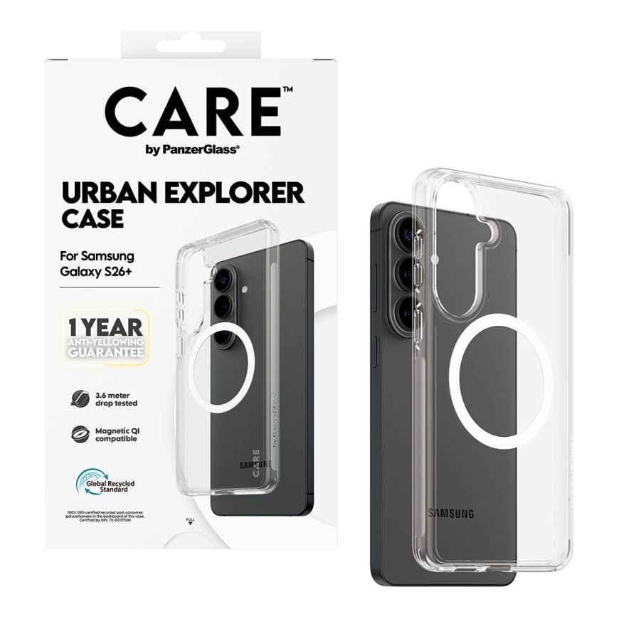 PanzerGlass CARE™ by ® Urban Explorer Case Transparent w. White Qi Samsung Galaxy S26+ – 5