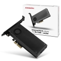 Axagon PCEM2-DC PCIe x4 - M.2 NVMe M-key + SATA B-key slot adapter w. cooler, SP & LP