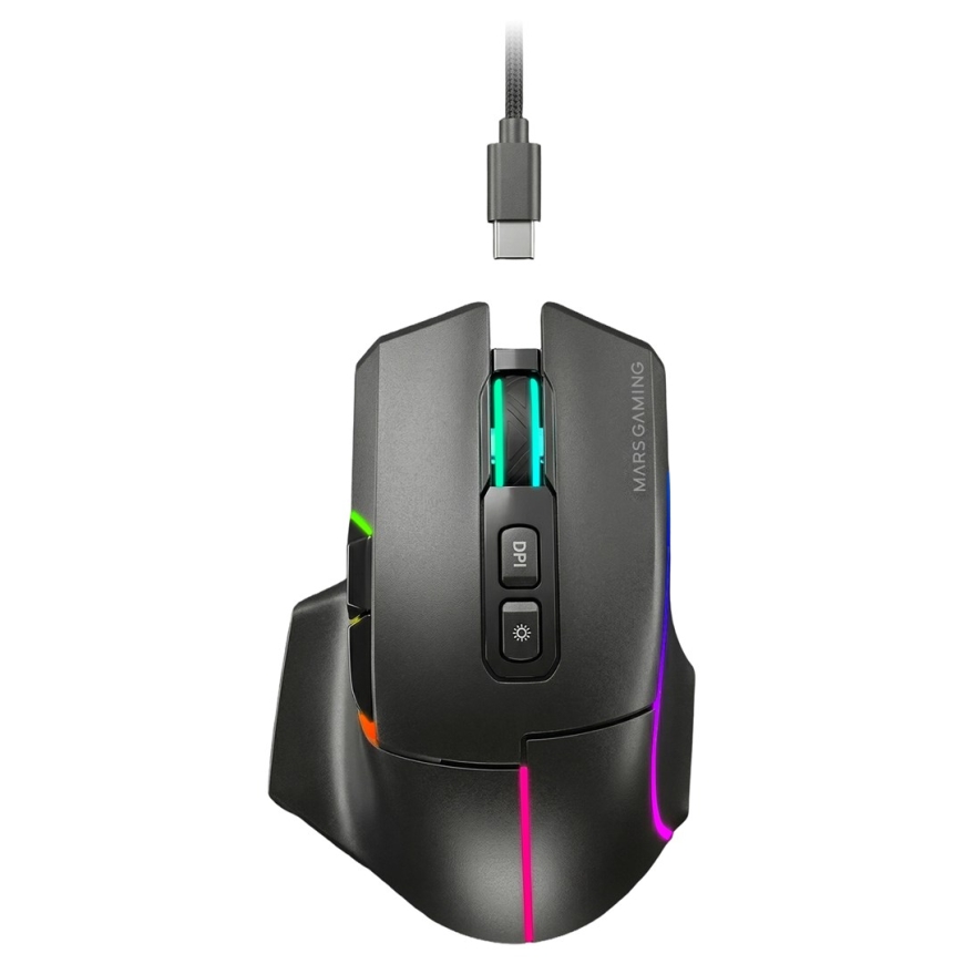 Мышь Mars Gaming MMWVECTOR для правой руки, RF Wireless + Bluetooth + USB Type-A, оптическая, 12000 DPI