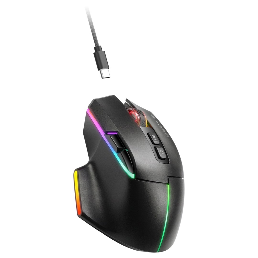 Mars Gaming MMWVECTOR pele labajai rokai, RF Wireless + Bluetooth + USB Type-A, optiskā, 12000 DPI – 5