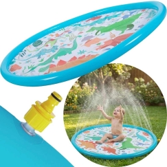 Jilong PUHALLETTAVA PYÖREÄ MATTO 154x7CM LEIKKIPAIKKA LÄHTÖ DINOSAURUSTEN 51626 SININEN 626527