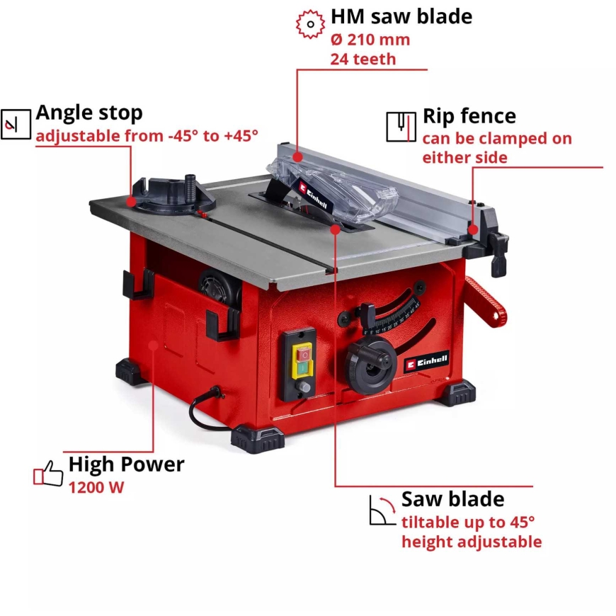 Пила настольная Einhell EINHELL TC-TS 8 красная, 900 ватт – 3