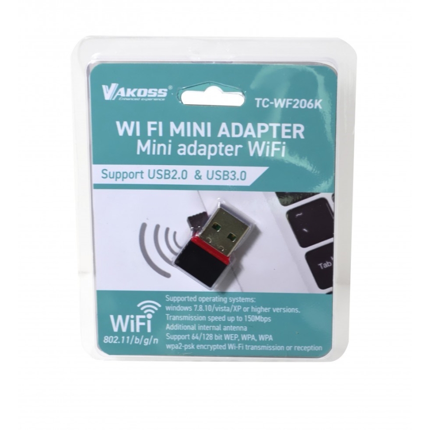 Vakoss TC-WF206K USB WLAN (Wi-Fi) tinklo adapteris 2.4GHz – 2