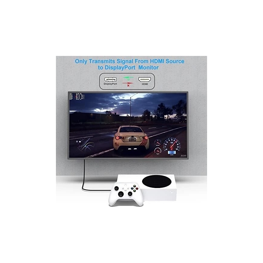 BENFEI HDMI на DisplayPort кабель 4K 60Hz 2K 144Hz 1080P 165Hz односторонний 1.8 м серый – 3