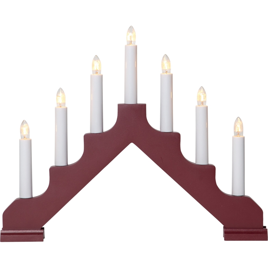 Star Trading Ada 7-light candlestick, red