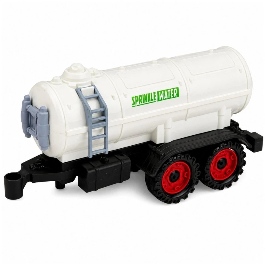 Lean Toys Rotaļlietu traktors ar cisternu, berzes piedziņa, zaļš/balts, 34 × 10 × 7,5 cm – 5