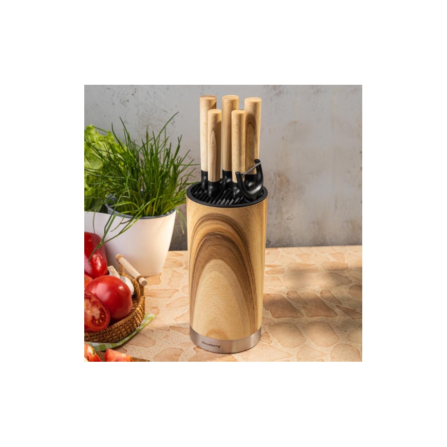 7-piece knife set with block, stainless steel, KB 9036, Klausber – 3
