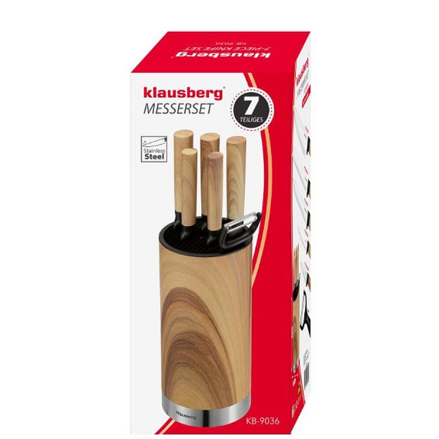 7-piece knife set with block, stainless steel, KB 9036, Klausber – 4