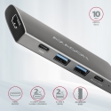 Axagon HMC-5G21 USB 10Gbps hub, 2x USB-A, 2x USB-C, HDMI 4k/30Hz, PD 60W, USB-C cable