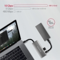 Axagon HMC-5G21 USB 10Gbps hub, 2x USB-A, 2x USB-C, HDMI 4k/30Hz, PD 60W, USB-C cable