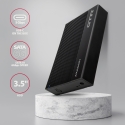 Axagon EE35-GTR USB-C 5Gbps - SATA 6G, 3.5 RIBBED box BLACK - USB Typ C HDD enclosure 3.5"
