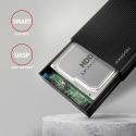 Axagon EE35-GTR USB-C 5Gbps - SATA 6G, 3.5 RIBBED box BLACK - USB Typ C HDD enclosure 3.5"