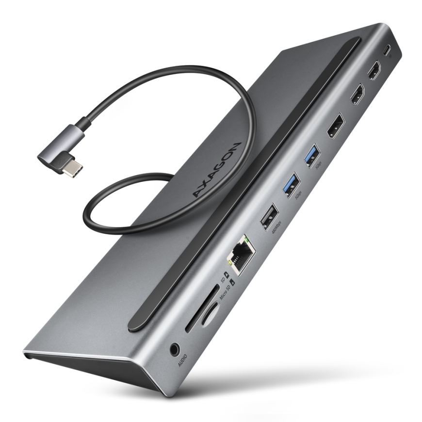 Axagon HMC-4KX3 knyginių kompiuterių dokas / jungčių replikatorius Vielinis USB 3.2 Gen 1 (3.1 Gen 1