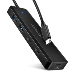 Axagon HUE-C2C keskitin USB 3.2 Gen 1 (3.1 Gen 1) Type-C 5000 Mbit/s Musta