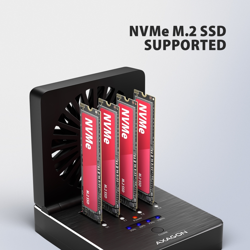 Axagon ADSA-M2C44 HDD/SSD dokstacija Melns – 4