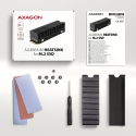 Axagon CLR-M2XT Aluminum passive cooler for single and double-sided M.2 SSDs size 2280, height 24 mm