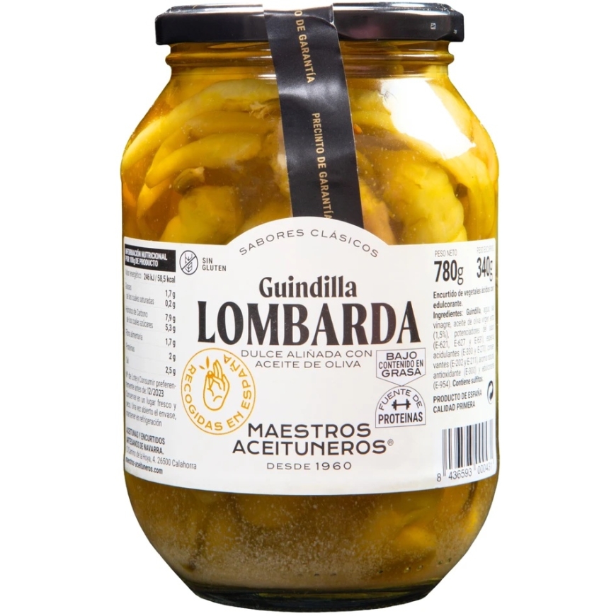 Зеленые чили перцы Guindilla MAESTROS ACEITUNEROS в сладком маринаде, 780/340 г