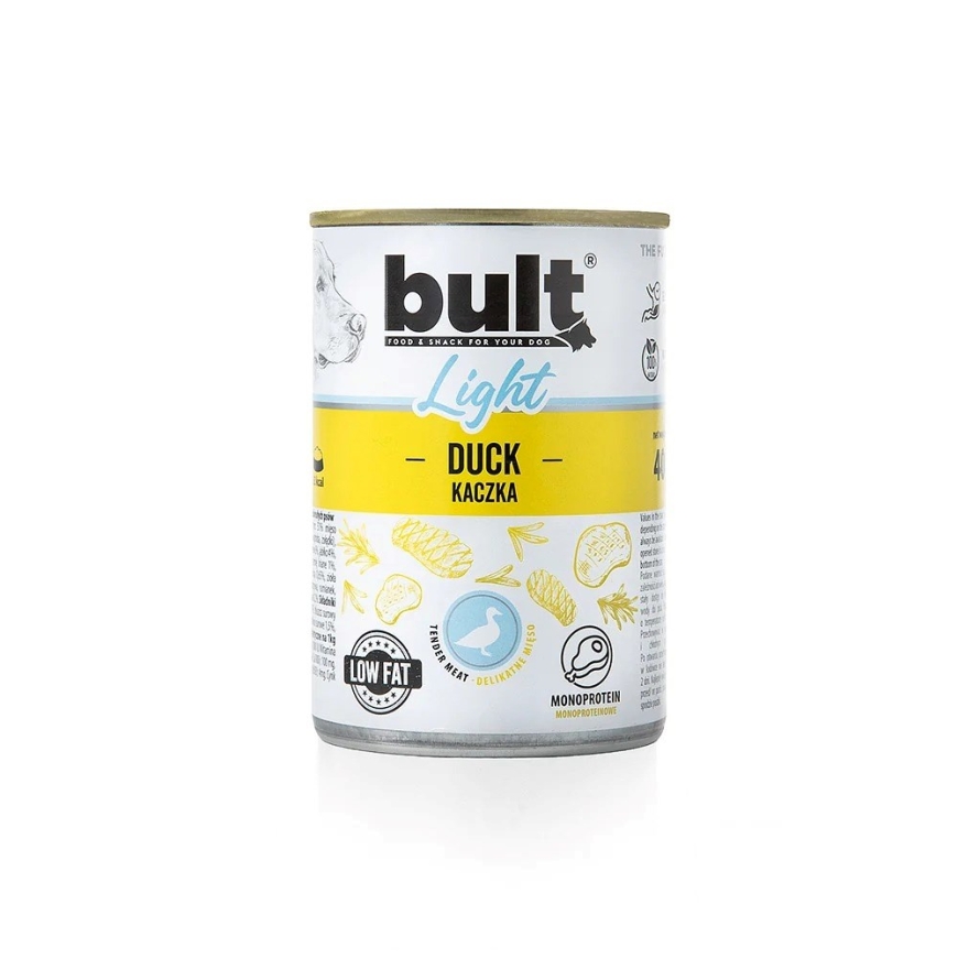 BULT Light Mono Duck - märgtoit koertele - 400g