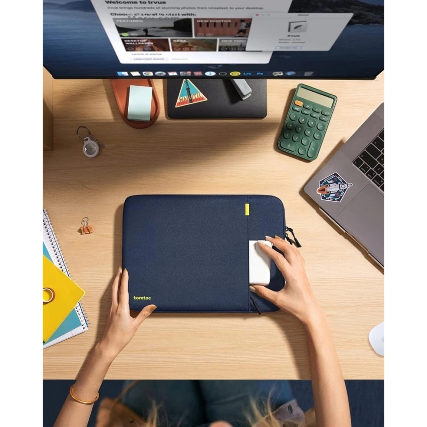Tomtoc Sleeve - 14'' MacBook Pro, Tummansininen – 3