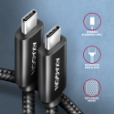 Axagon BUCM2-CM30AB Data and charging USB 480Mbps cable 3 m. PD 240W, 5A. Black braided