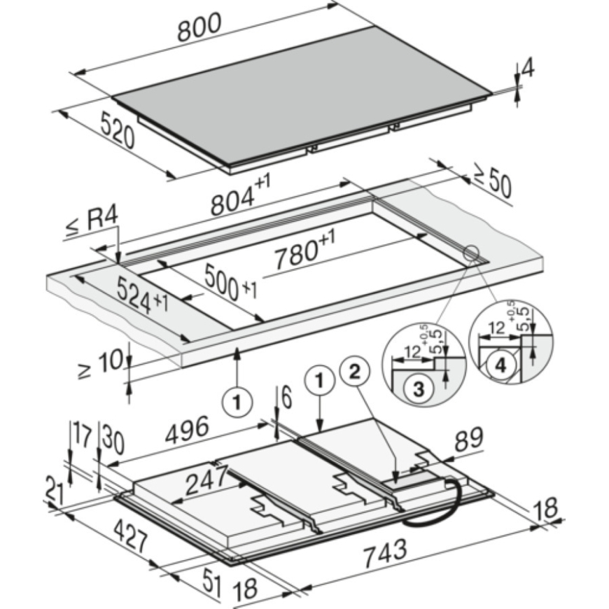 Miele KM 8684-2 FL - indukcinė viryklė, 80 cm – 5