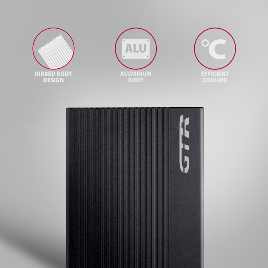 Axagon EE25-GTR USB-C 3.2 Gen 2 - SATA 6G 2.5\" externes Festplattengehäuse geriffelt HDD-/SSD-kotel – 3