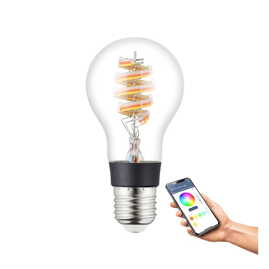 Eglo Connect.z inteliģentā lampa, E27, A60, RGBW, 7,5 W, 806 lm, caurspīdīga, 1 gb – 3