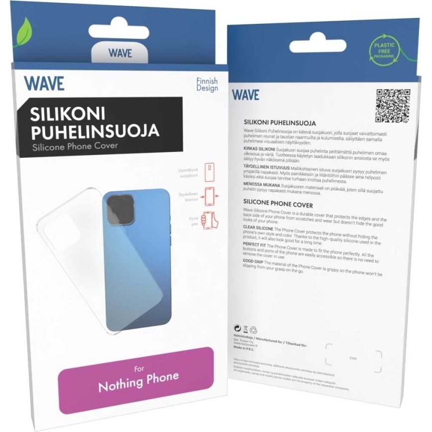 Wave silikoninė dėklas Nothing Phone 3A Aiškus