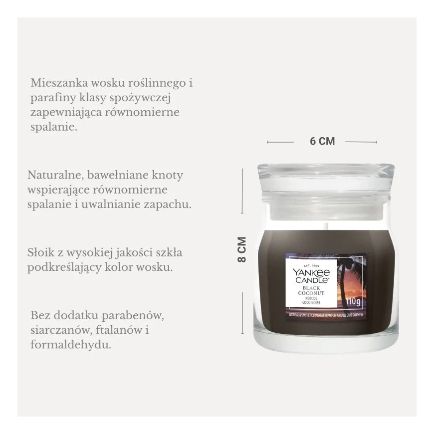Lõhnaküünal YANKEE CANDLE BLACK COCONUT 110 g väike – 3
