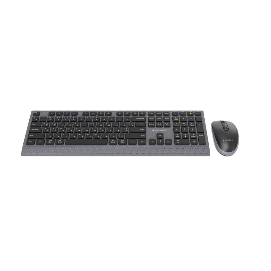 Gembird KBS-WPS-02-CYRL Kaksitoiminen ohut langaton työpöytäsarja, 2.4G+BT, RU asettelu – 2