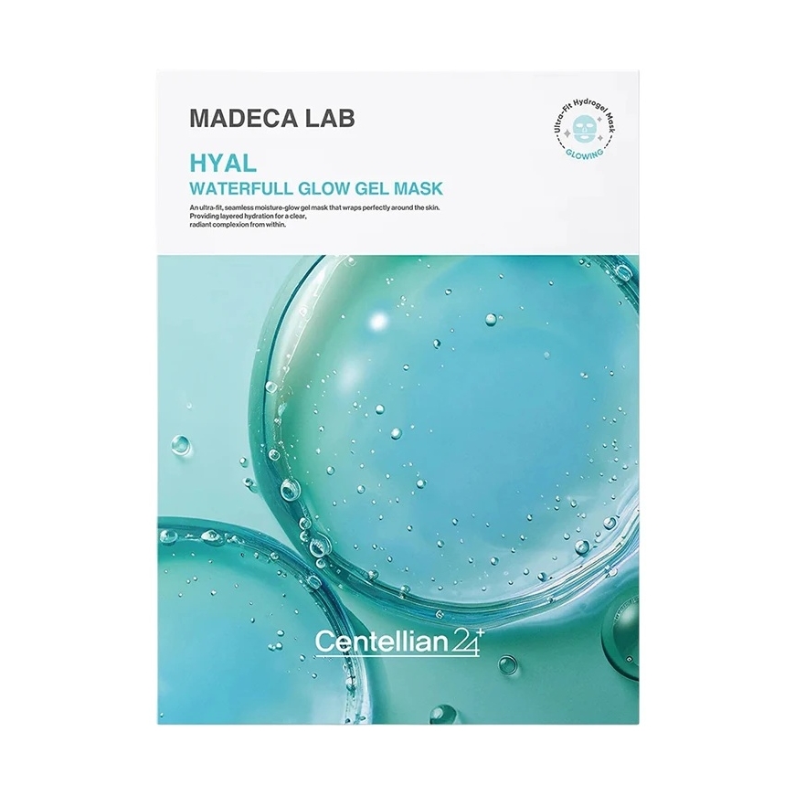 Centellian24 Madeca Lab Hyal Waterfull Glow Gel Mask lakštinė hidrogelinė veido kaukė, 5 vnt.