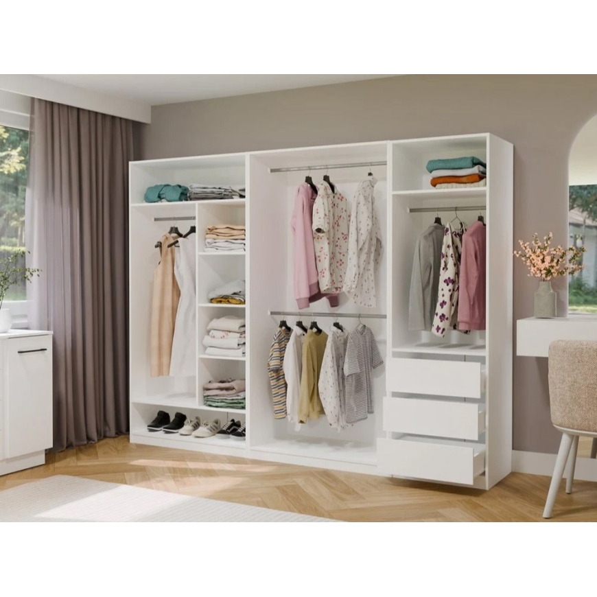 OPENO 2W WHITE Spinta – Modulinių spinta su 2 bėgiais miegamajam – 5