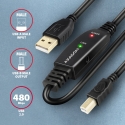 Axagon ADR-220B USB 2.0 A-M - B-M active connecting/repeater cable 20m - Kabel - Digital/Daten USB c