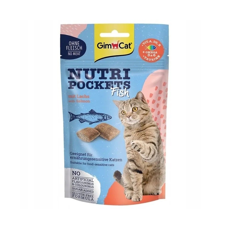 GIMCAT Nutri pockets Lašiša - kačių skanėstai - 60 g