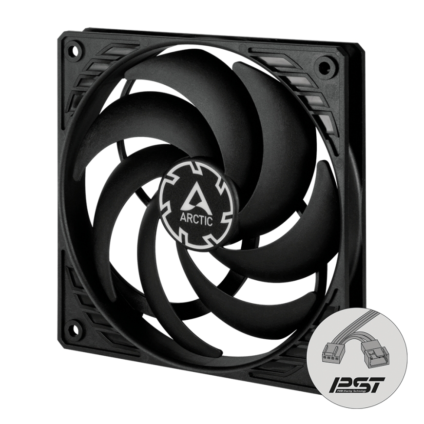 ARCTIC P12 Slim PWM PST Kompiuterio korpusui Ventiliatorius 12 cm Juoda 1 vnt – 2